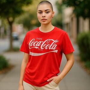 NWT COCA COLA Red Logo Short Sleeve Summer T Shirt Top ~ Women's Size 2XL (19)